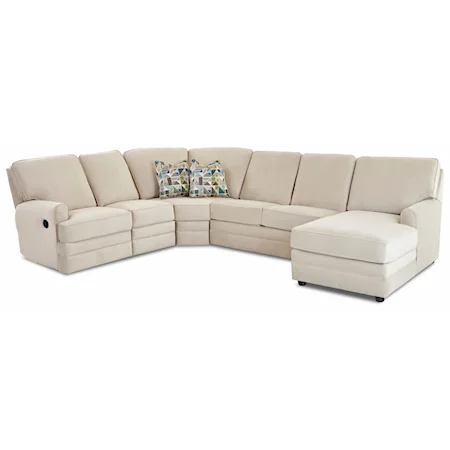 Casual Reclining Sectional Sofa with Chaise